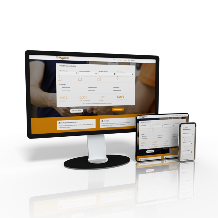 Lieferdienst, Mr. Caddy, Website