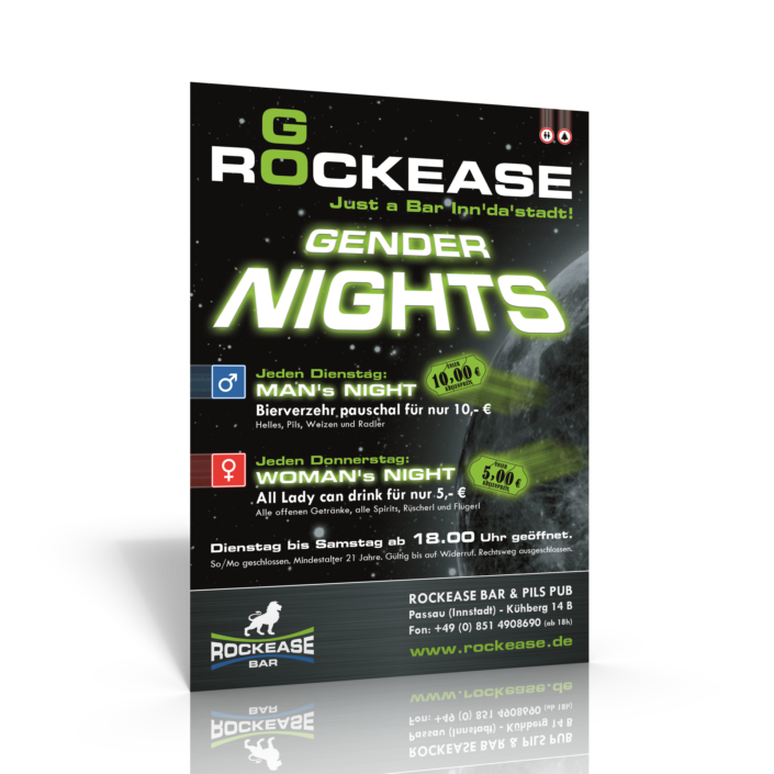 Bar, Pils Pub, Rockease, Flyer