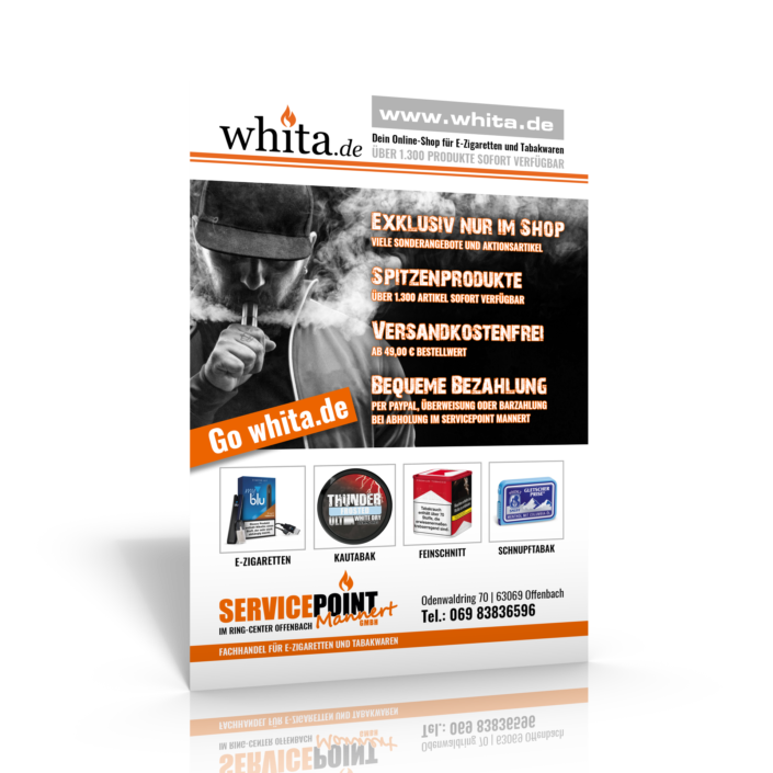 Tabakwaren, whita.de, Flyer